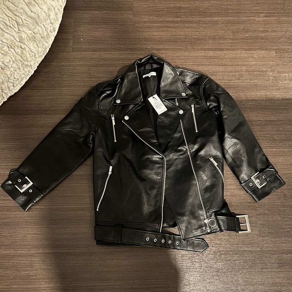 WeWoreWhat oversized leather jacket